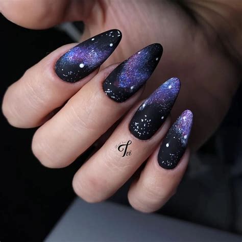 This manicure has slightly. . Galaxy nails draper